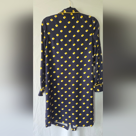 Boden Polka Dot Blue/Yellow Long Sleeve Button Shirt Dress Size 4 - Picture 6 of 6